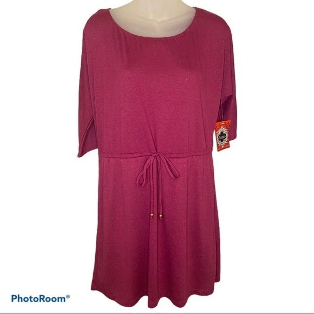 Trixxi Dress Pink 3/4 Sleeve Foil Dot Size Large